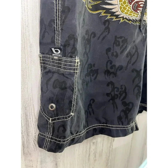 Billabong Men's Vintage Board Shorts Size 33 black Geometric Surf made in USA - Picture 5 of 9